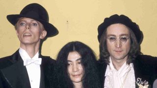 David Bowie with Yoko Ono and John Lennon at the 1975 Grammy Awards