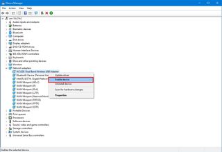Enabling Wi-Fi adapter in Windows 10 device manager