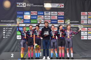 Canyon-SRAM won the the world team time trial title in Innsbruck.