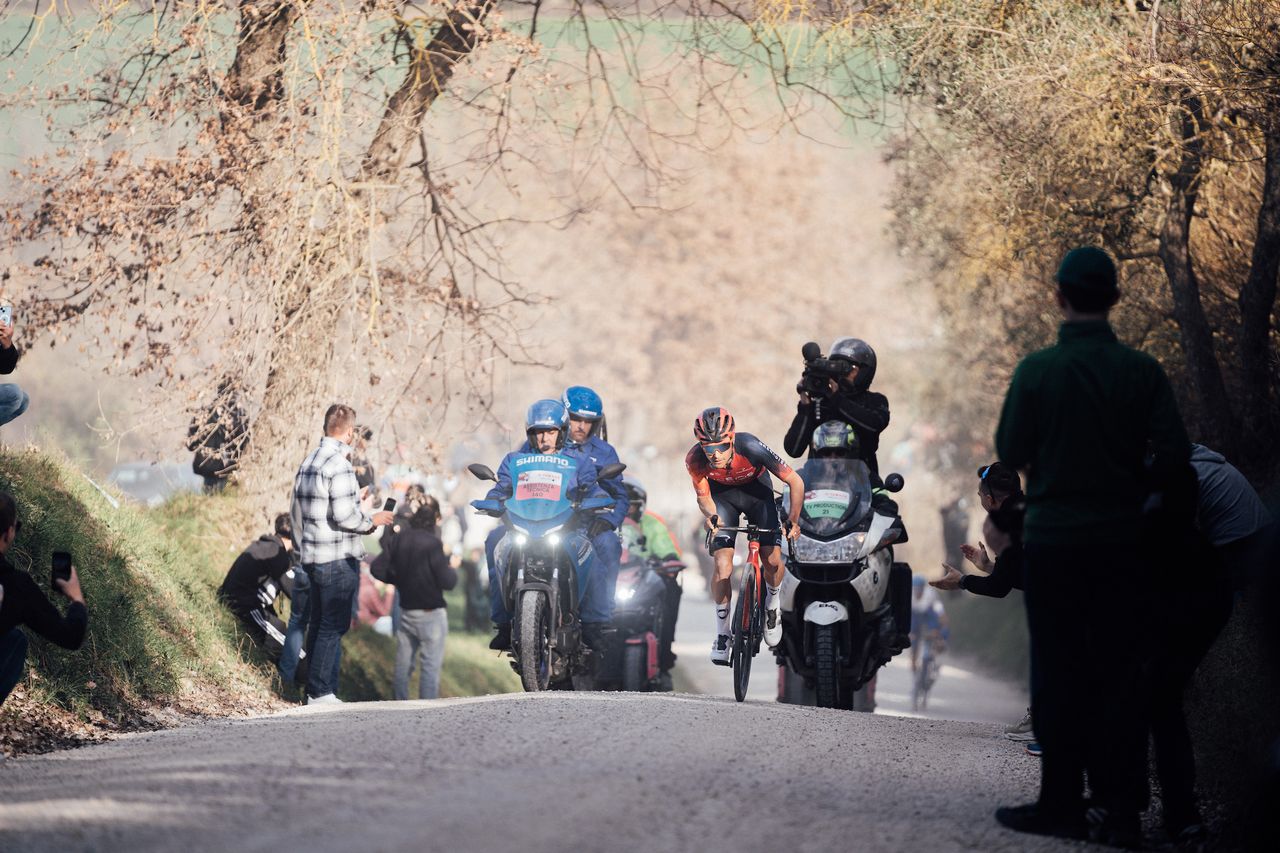 2023 Strade Bianche - Tuscany, Italy - Tom Pidcock, Ineos Grenadiers, on his way to victory.
