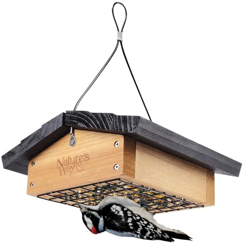 Nature's Way Bird Products Cwf2 Cedar Suet Upside-Down Bird Feeder, Black