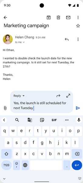 Gmail update introduces streamlined UI to make replying to emails faster