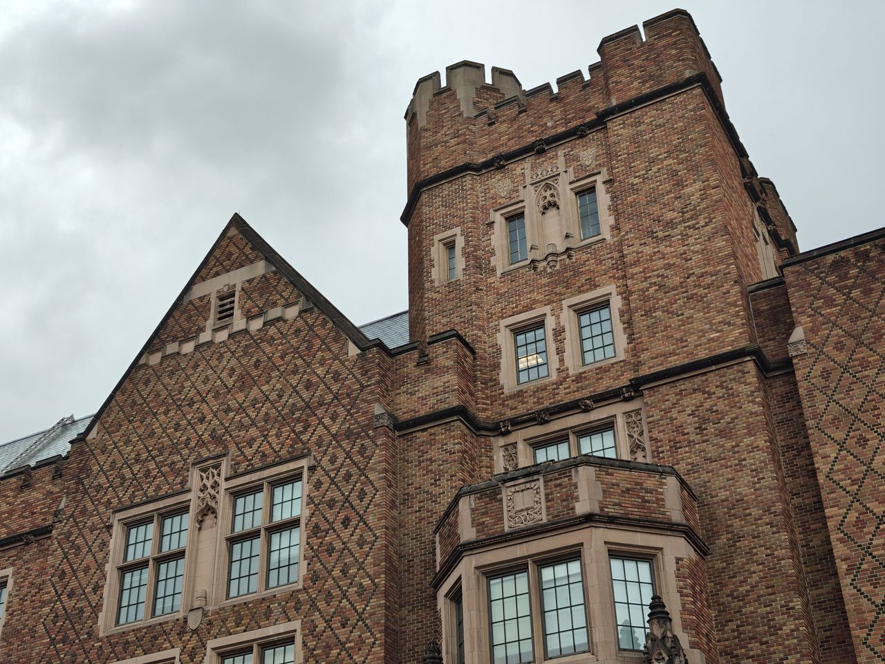 A brick building