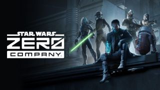 Star Wars Zero Company hero image, showing a Jedi, a droid, and other characters