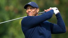 Tiger Woods takes a shot at the Genesis Invitational