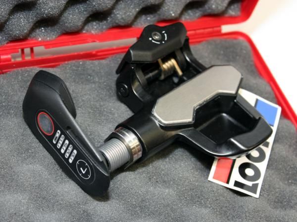 The small sensor array is encased inside the hollow pedal spindle and attached to a separate wireless transmitter.