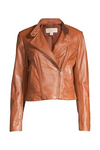 MICHAEL Michael Kors Cropped Leather Jacket