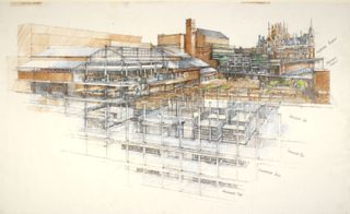 Drawing of the new British Library at St Pancras.