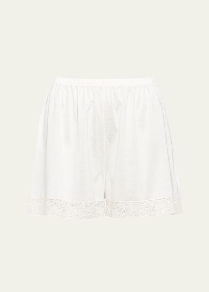 Mineral Lace-Trim Cotton Shorts