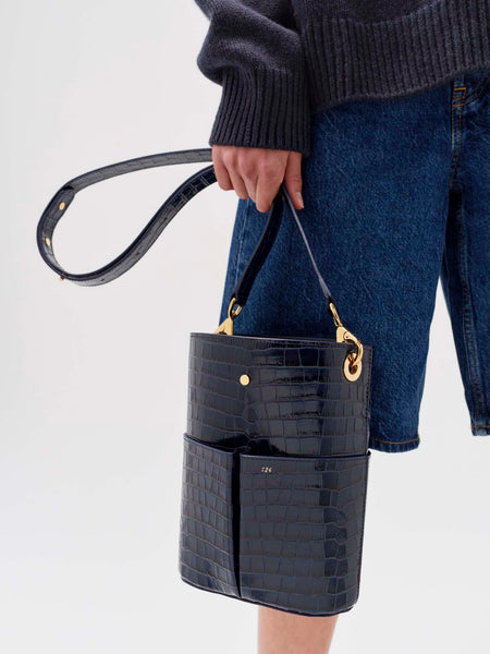 Low Five in Embossed Croc Navy &amp;ndash; Rsvp Paris