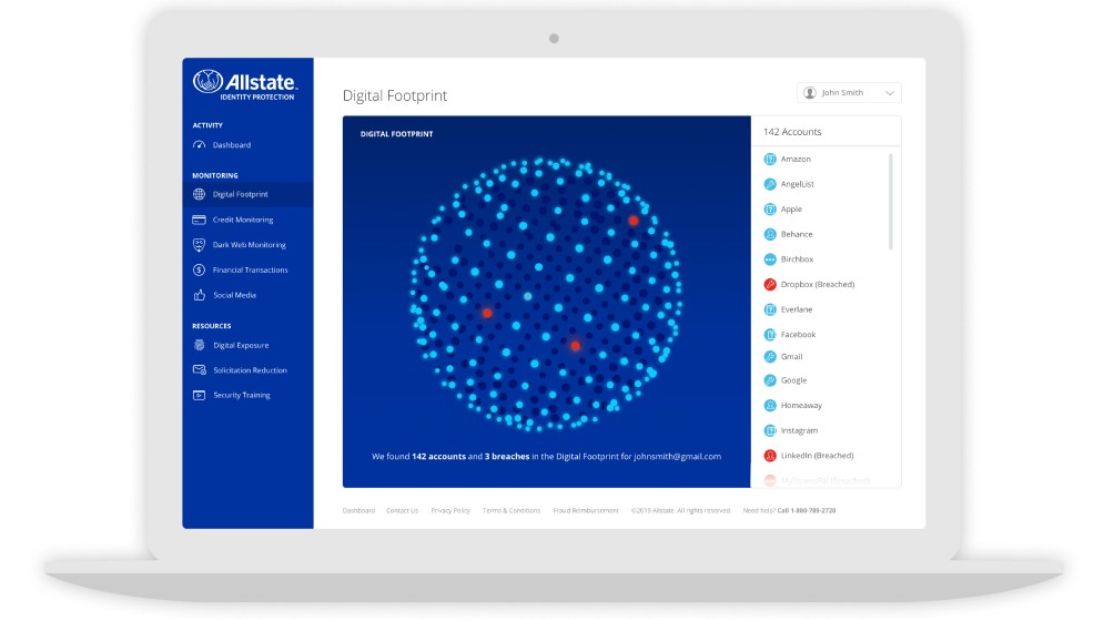 Allstate Identity Protection Digital Footprint