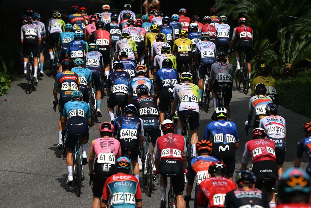 NANNING CHINA OCTOBER 20 A general view of the peloton competing during the 5th GreeTour of Guangxi 2024 Stage 6 a 134km stage from Nanning to Nanning UCIWT on October 20 2024 in Nanning China Photo by Dario BelingheriGetty Images