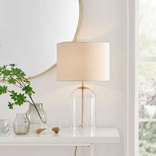 table lamp with glass stand