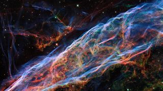 An image of the Veil Nebula taken by the Hubble Space Telescope