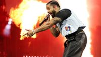 Drake performs live on stage during day two of Wireless Festival 2025 