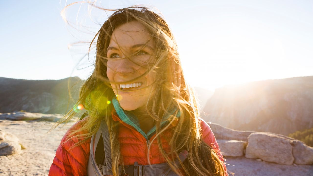 Woman outside on a hike