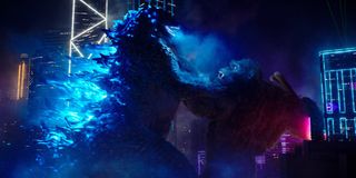 Godzilla and Kong fight in Hong Kong in Godzilla vs. Kong