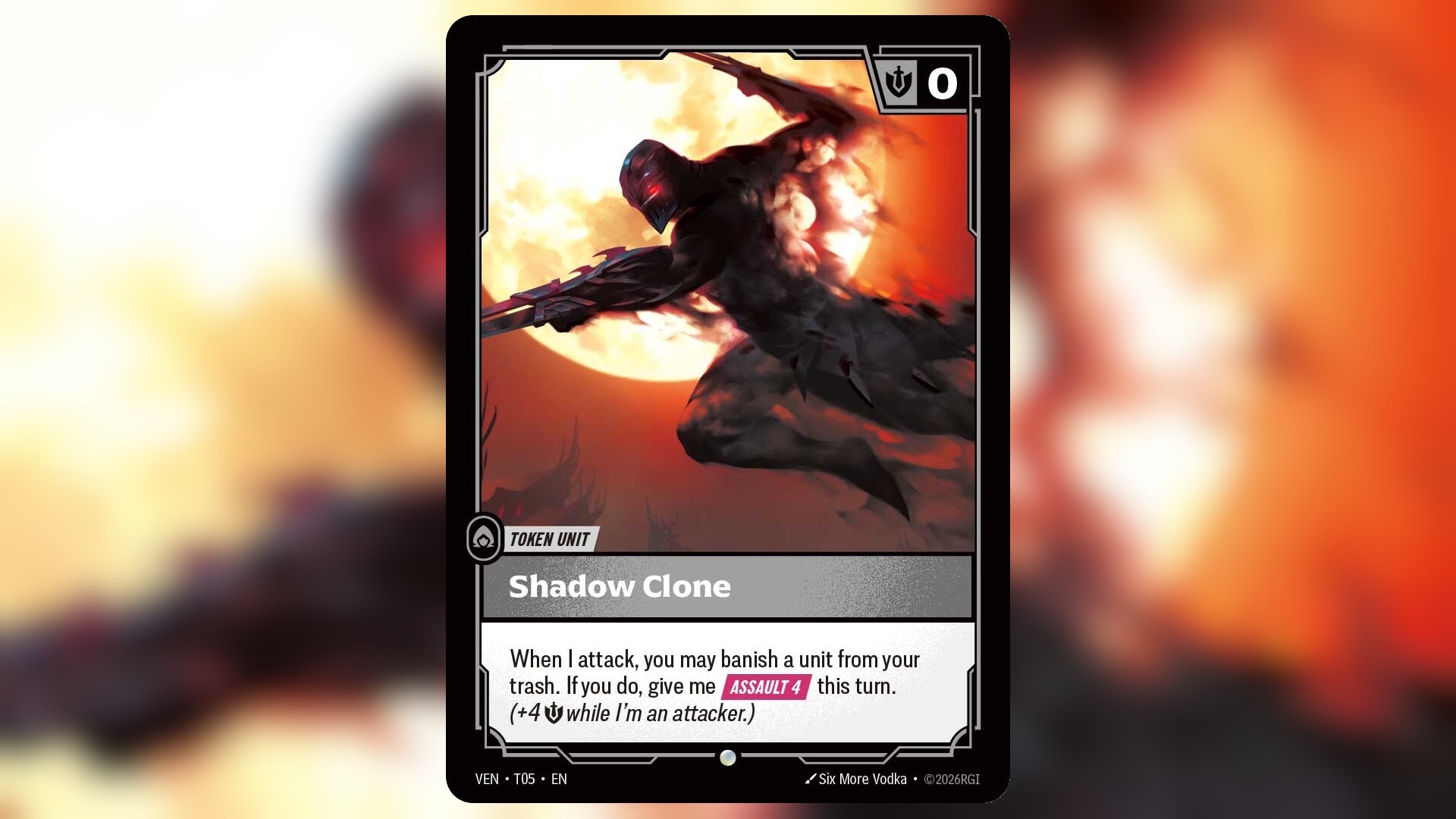 Riftbound card against a blurred, colorful background