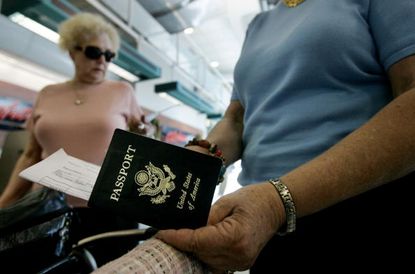 A person holds a U.S. passport.