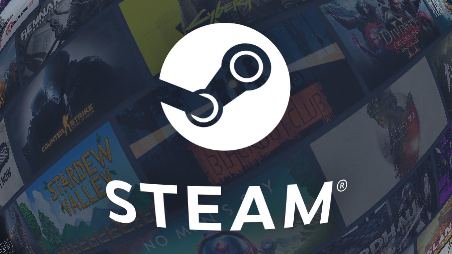 The Steam logo put through a fisheye lens effect