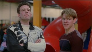 Matt Damon and Ben Affleck talking in Good Will Hunting