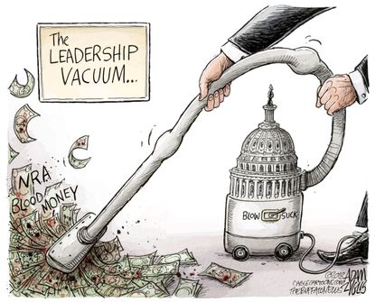 Political cartoon U.S. Congress NRA donations gun control