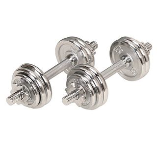 Sunny Health & Fitness 33lb Chrome Dumbbell Set W/ Carry Case - No. 014