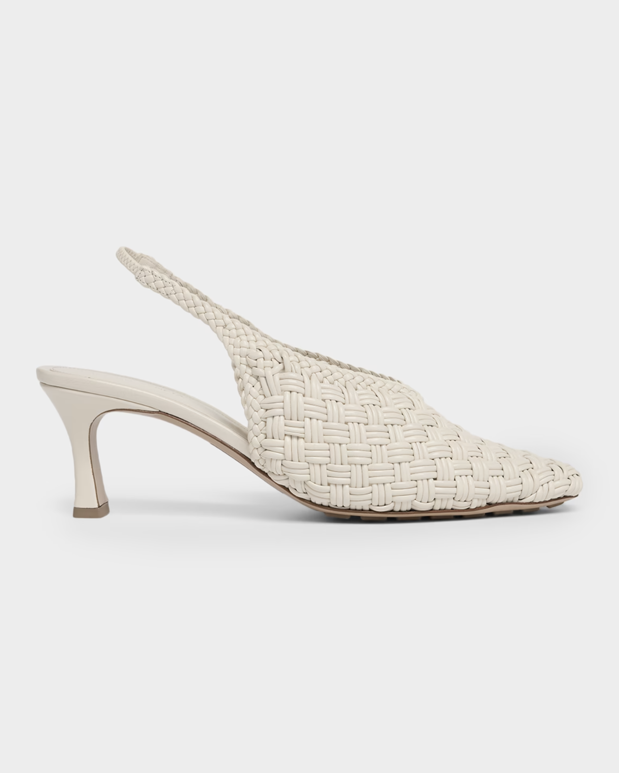 Bottega Veneta Sofia Intreccio Leather Slingback Pumps