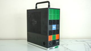 The Framework Desktop on a desk