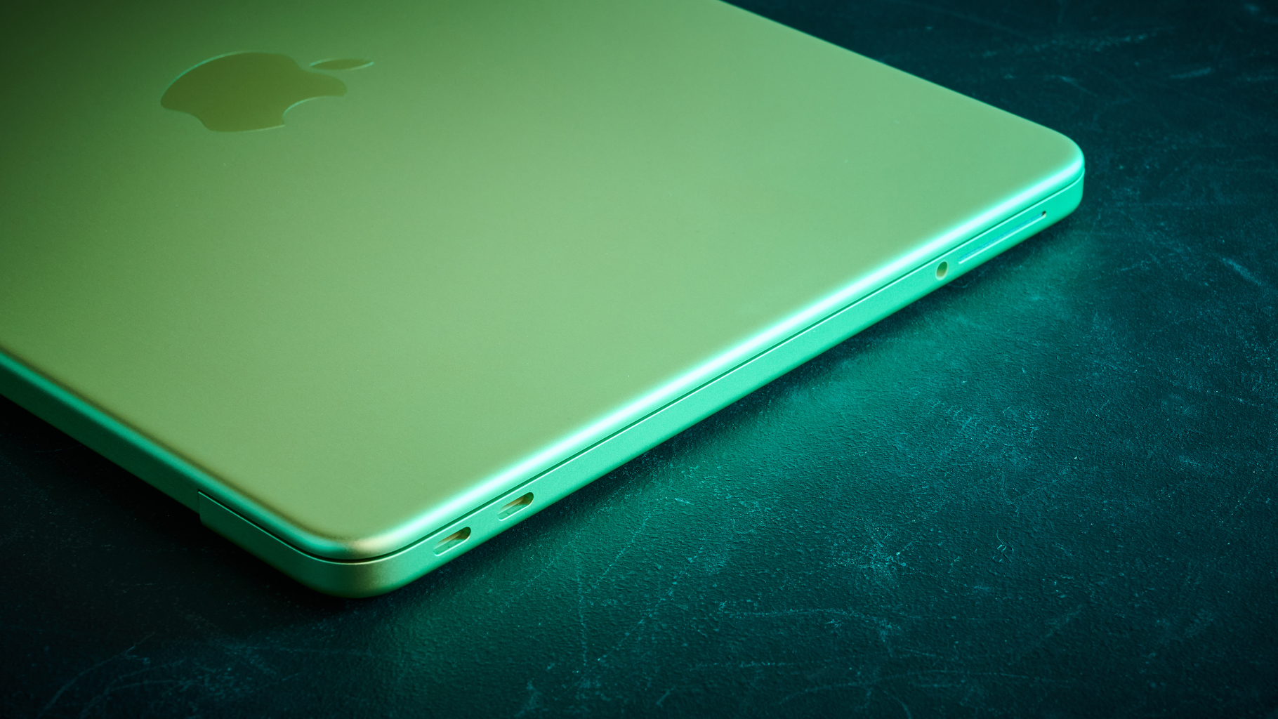 The two USB-C connectors on the Apple MacBook Neo laptop