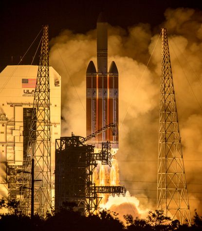 The United Launch Alliance Delta IV Heavy rocket launches NASA's Parker Solar Probe to touch the Sun.