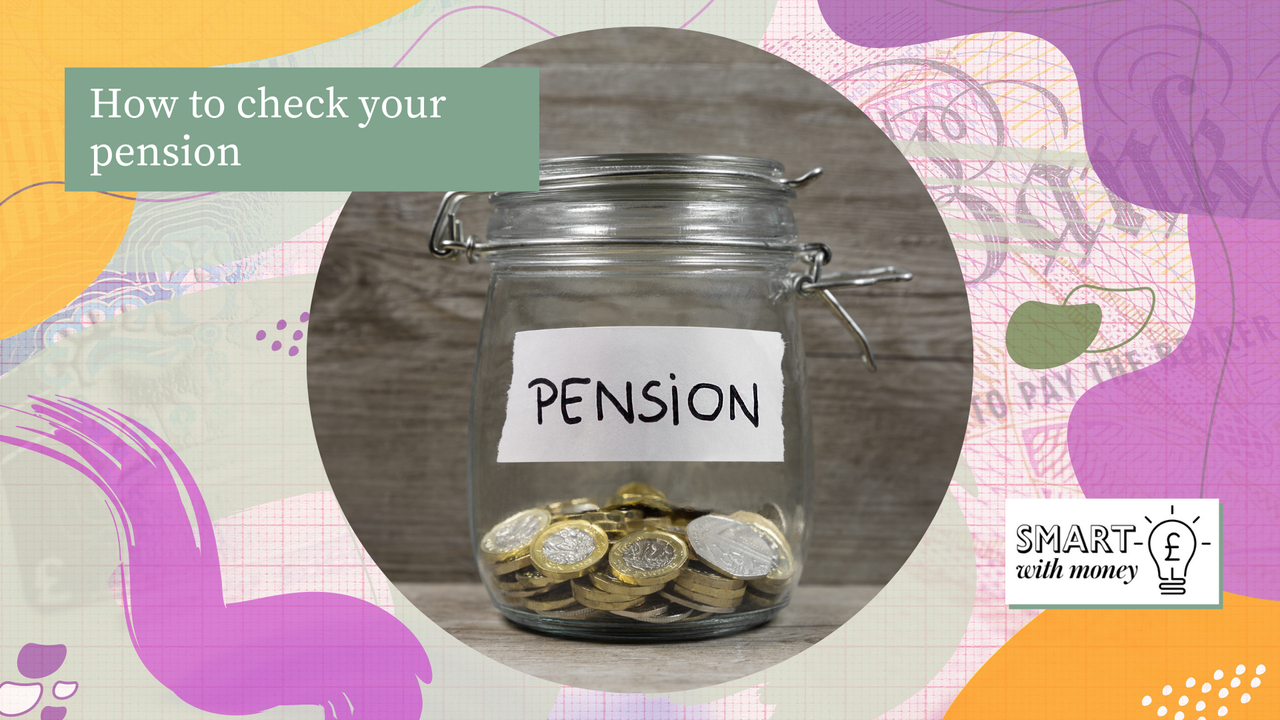 Money jar with pension label