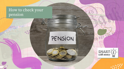 Money jar with pension label