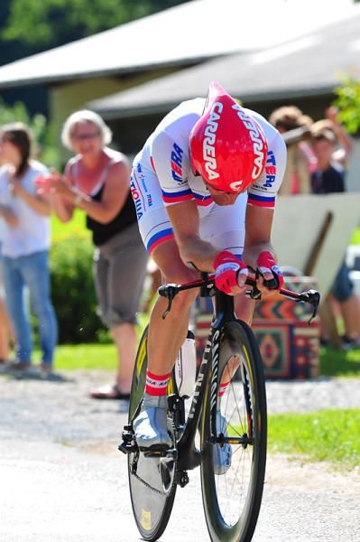 Russian time trial champion Denis Menchov (Katusha) finished 9th on the day and holds 5th overall after the stage 9 time trial