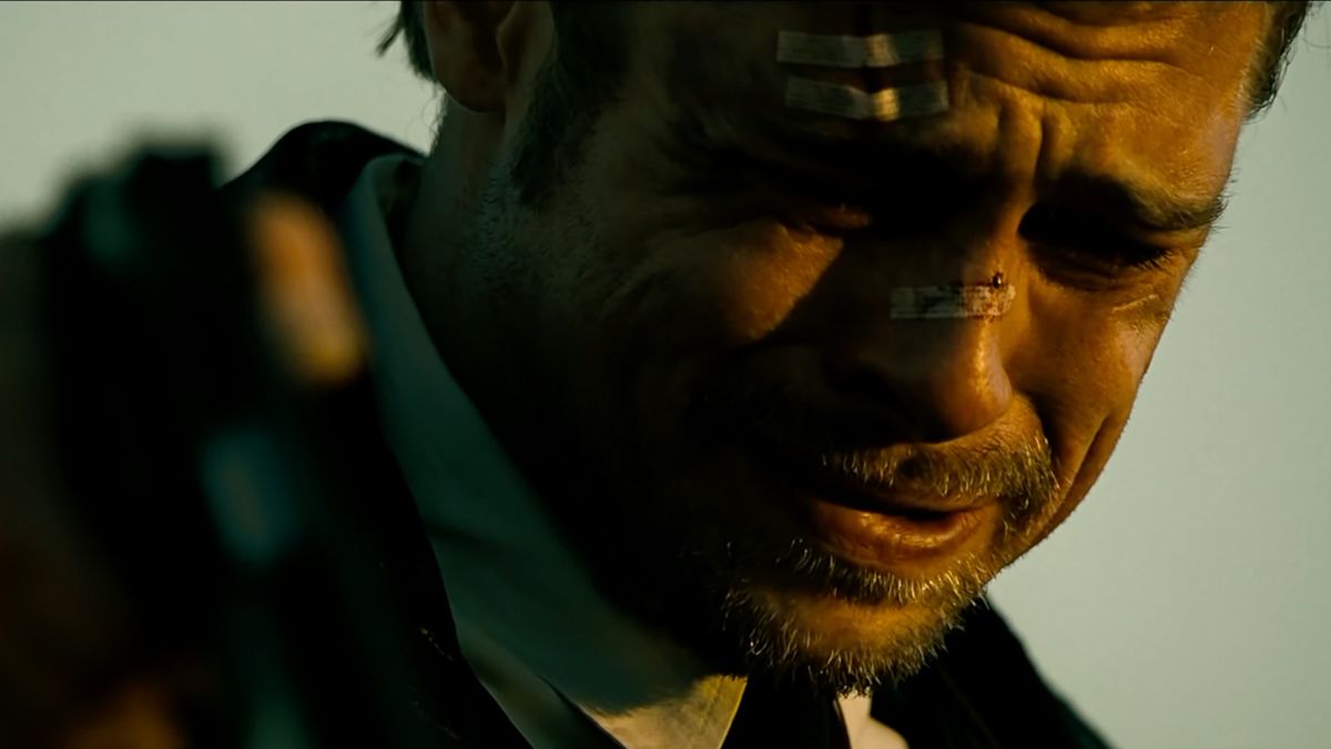 Brad Pitt looking devastated after the reveal of what is &quot;in the box,&quot; Se7en. 