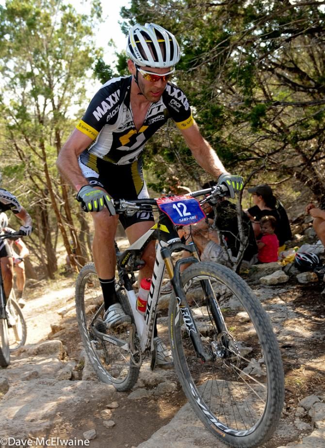 Geoff Kabush (Scott 3Rox Racing) seemed to be keeping his powder dry through the first couple laps