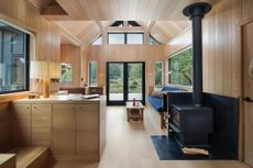 Wood-lined Canadian cabin interiors