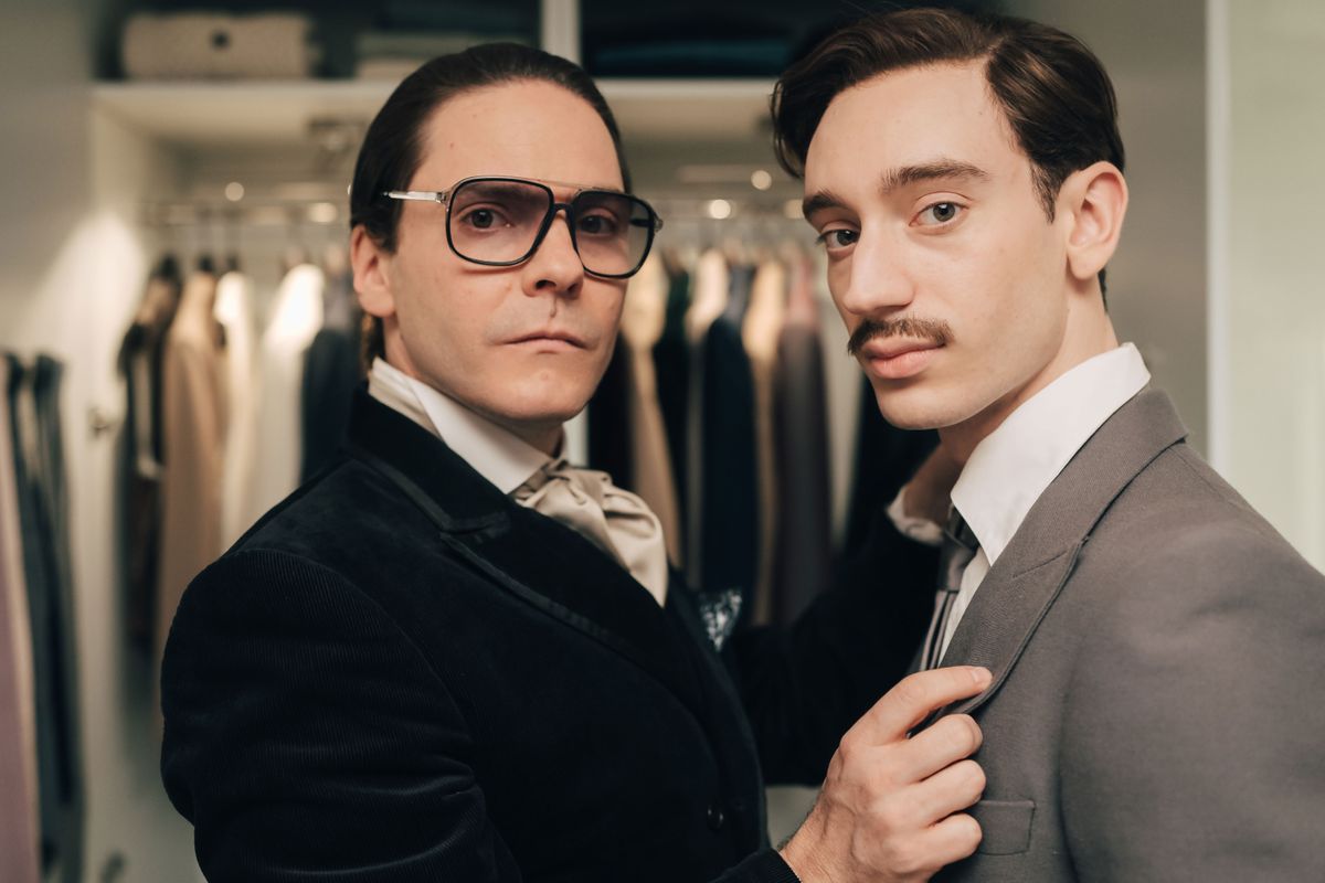 Becoming Karl Lagerfeld on Disney Plus and Hulu stars Daniel Brühl and Théodore Pellerin.