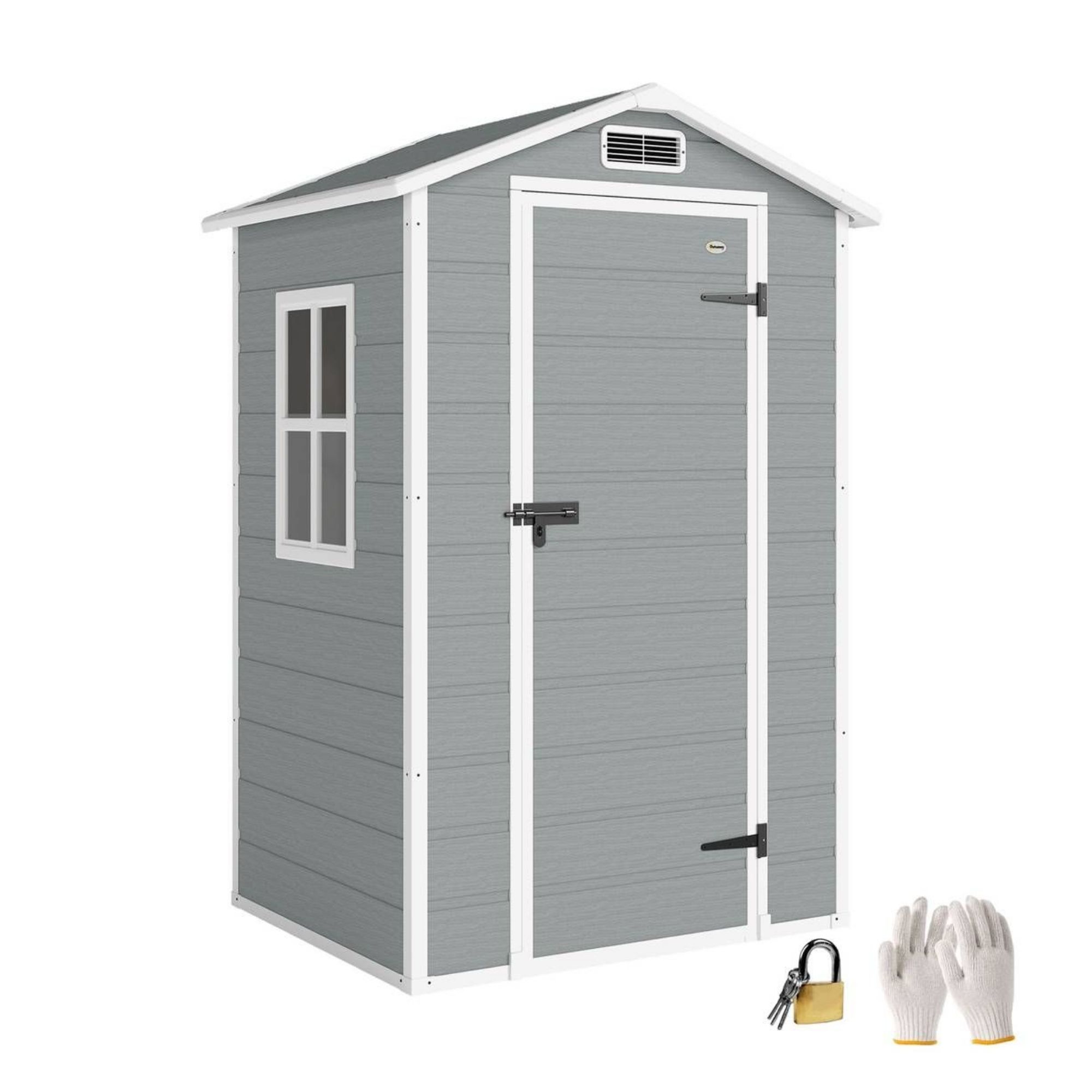 OUTSUNNY 4 x 3 ft Plastic Garden Shed