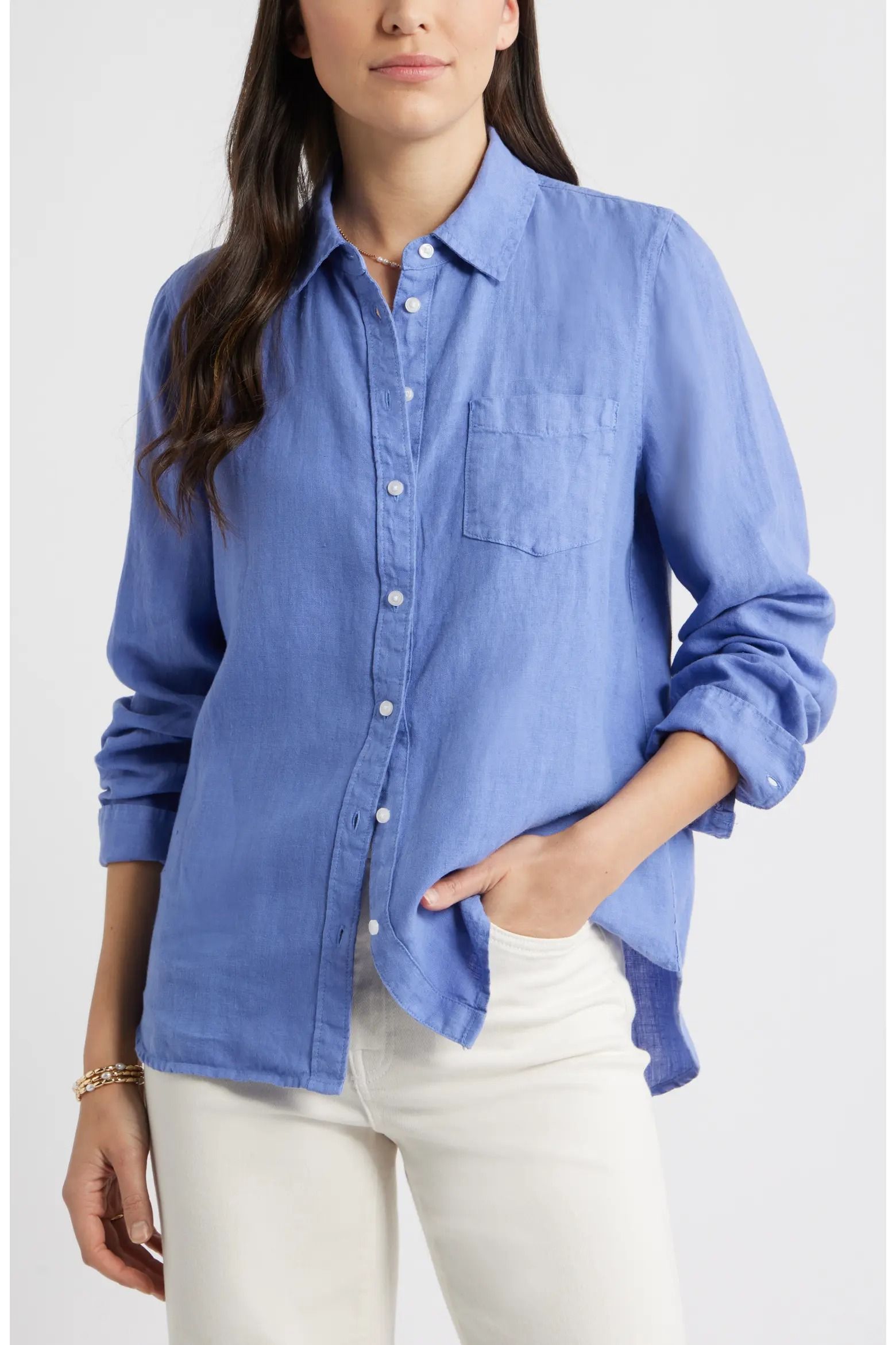 Caslon, Casual Linen Button-Up Shirt