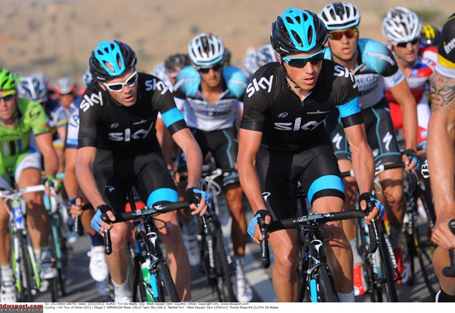 Peter Kennaugh working at the 2013 Tour