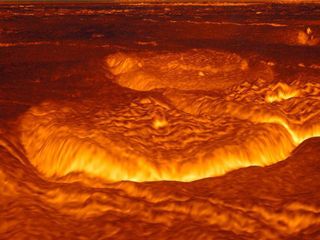 If you could look at Venus with radar eyes - this is what you might see. This computer reconstruction of the surface of Venus was created from data from the Magellan spacecraft.