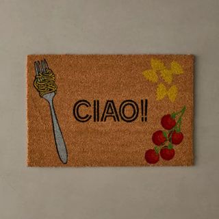 Ciao! Slogan Text Coir Doormat