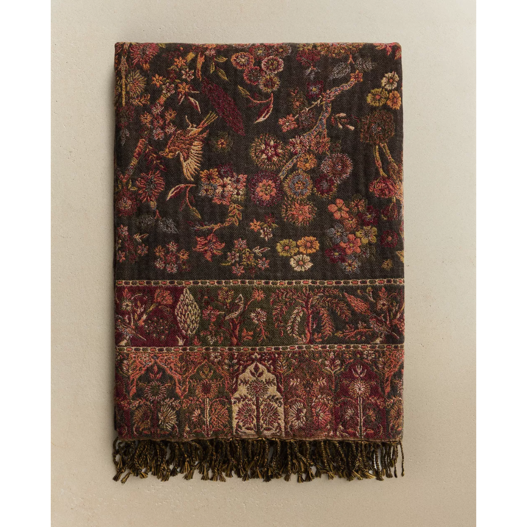 multi-colored patterned throw blanket