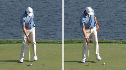 Nick Watney missing a 9-inch putt at the Players Championship