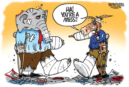 Political Cartoon U.S. DNC GOP 2016