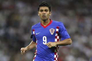 Eduardo in action for Croatia against England in September 2009.