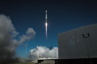 An image of a rocket going off the launch pad