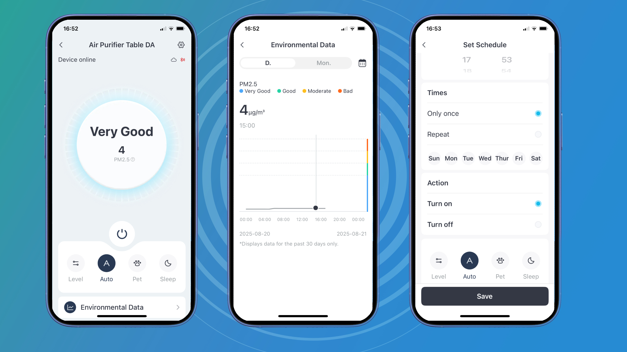 Three phone screens show different sections of the SwitchBot app.
