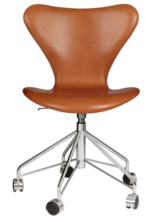 Series 7 swivel chair in Elegance Leather Tan, £2,444, Arne Jacobsen for Fritz Hansen at The Conran Shop